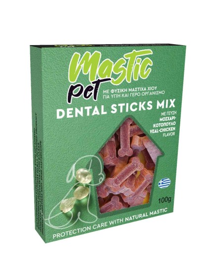 Mastic Pet Οδοντικό Stick Σκύλου κατά της Κακοσμίας με Γεύση Μοσχάρι, Κοτόπουλο & Μαστίχα Χίου 100gr